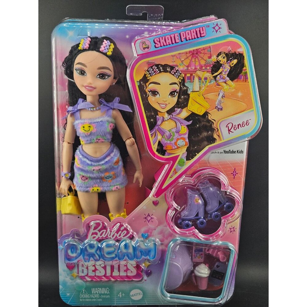 Barbie Dream Besties Renee Skate Party Doll w/ Roller Skates & Accessories